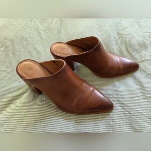 Frye Brown Leather Mules